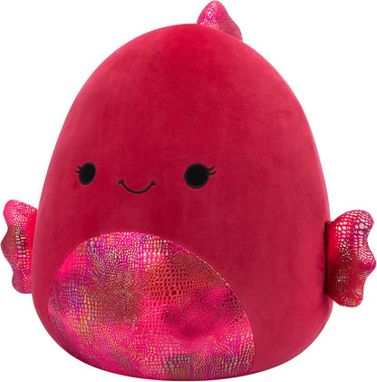 Squishmallows SQCR05481 16 polegadas-Barella The Raspberry Beta Fish, Multicolor