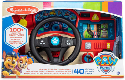 Melissa & Doug - Painel e volante de madeira da Paw Patrol, missão de resgate com Skye, Rubble, Marshall, Chase, jogo educativo, 3+ anos, presente para meninos e meninas