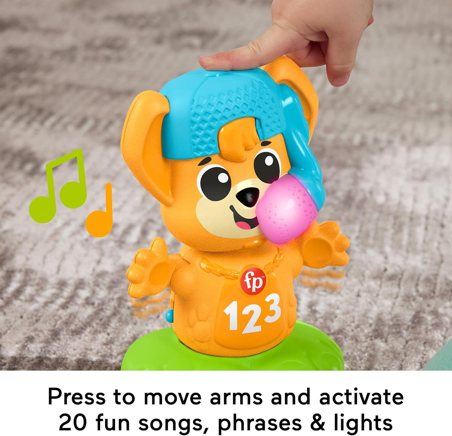 Fisher-Price Brinquedo de aprendizagem para bebês Link Squad Opposites Fox com música e luzes para idades de 9+ meses, versão em inglês do Reino Unido, compatível apenas com itens Link Squad, HYL20