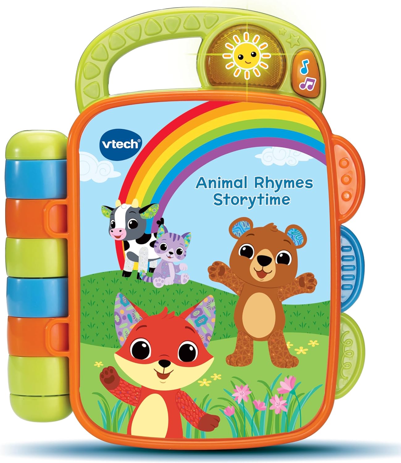 VTech Baby Animal Rhymes Storytime, livro interativo para bebês com 6 páginas limpas, botão iluminado, músicas e melodias, presente para bebês de 9, 12, 18 meses +, versão em inglês