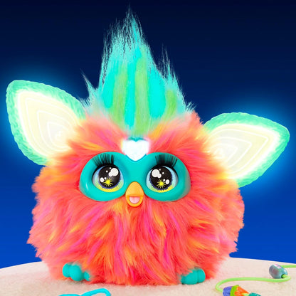 Hasbro Furby Coral Brinquedo Interativo Ativado por Voz para Crianças de 6 Anos 15 Acessórios - Versão Espanhola