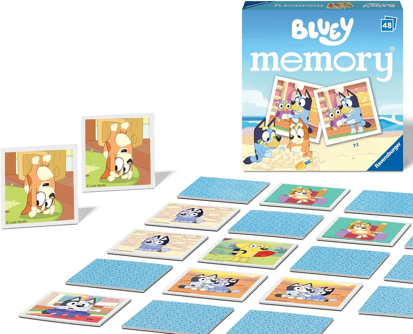 Ravensburger Jogo de memória Bluey Mini Matching Picture Snap Pairs para crianças de 3 anos ou mais