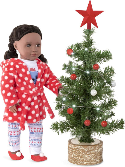 Our Generation BD35166Z OG Natal com luzes alegres e brilhantes – Base de férias iluminada – Topper de árvore estelar e enfeites de decoração – Acessórios para bonecas de 18 polegadas – Brinquedos para crianças a partir de 3 anos