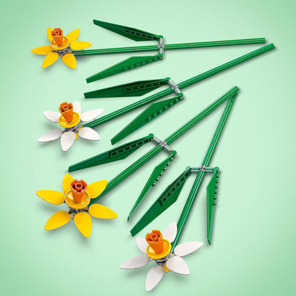 LEGO Criador de narcisos, conjunto de flores artificiais para crianças, construa e exiba este buquê em casa como decoração de quarto ou mesa, presentes para meninas, meninos, adolescentes e fãs 40747