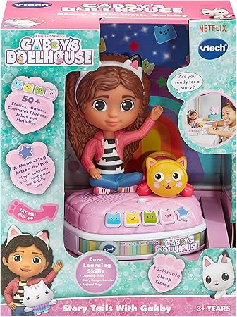 VTech Gabby's Dollhouse Story Tails With Gabby, Official Gabby's Dollhouse Toy with 4 Stories, Music and Sounds, Night Light and Timer, Gift for Kids 3, 4, 5Plus Years, English Version