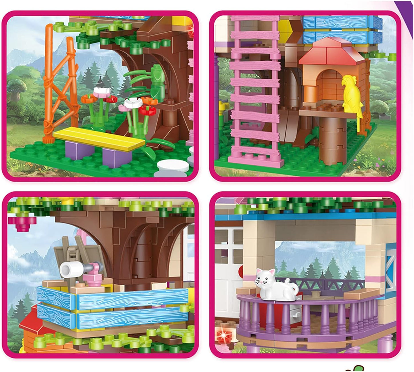 Vintop Blocos de construção de brinquedo de construção de casa na árvore para meninas Ad 6 7 8 9 10+ anos, 540 peças STEM Friendship Tree House Toy Presente para meninas 6 7 8 9 10+ anos