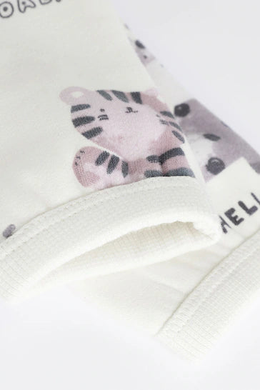 |Bebé| Conjunto de top y leggings para bebé con estampado de animales en blanco y negro (0 meses a 2 años)