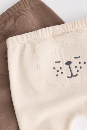 |BabyBoy| Leggings Neutras Para Bebês Com Estampa Animal 100% Algodão, Pacote Com 2 (0 meses a 2 anos)