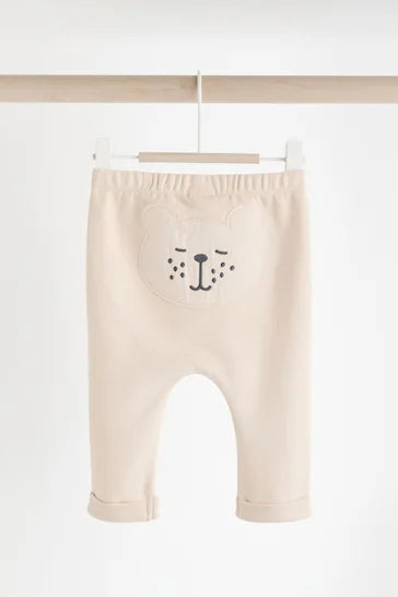 |BabyBoy| Leggings Neutras Para Bebês Com Estampa Animal 100% Algodão, Pacote Com 2 (0 meses a 2 anos)