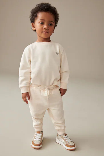 |Niño| Conjunto de sudadera y jogging de punto - Blanco Crudo (3 meses a 7 años)