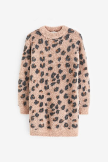 |Girl| Vestido Jumper De Lantejoulas Estrela Com Estampa Animal (3-16 anos)