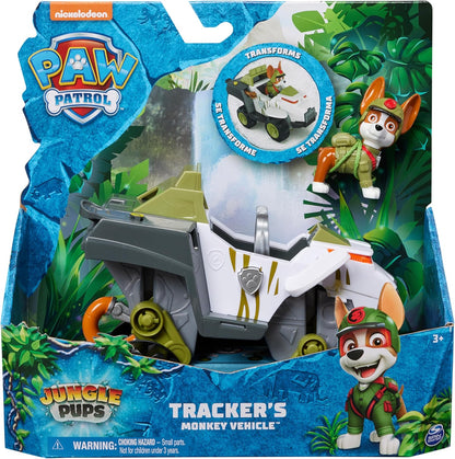 Paw Patrol Jungle Pups, veículo de macaco rastreador, caminhão de brinquedo com boneco de ação colecionável, brinquedos infantis para meninos e meninas de 3 anos ou mais