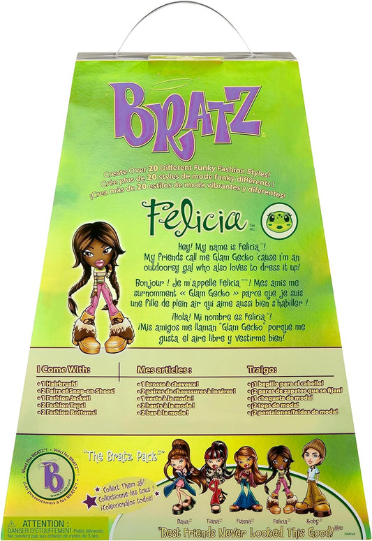 Bratz  Boneca Fashion Original - FELICIA - Série 3 - Boneca, 2 Roupas e Pôster - Para Colecionadores e Crianças a partir de 6 anos