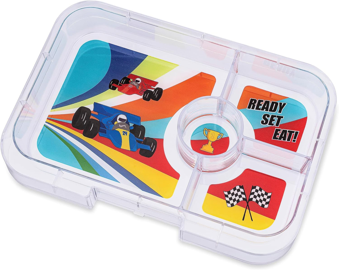 yumbox  Tapas tamanho maior - lancheira Bento à prova de vazamentos de 4 compartimentos para pré-adolescentes, adolescentes e adultos (roxo Sevilha com bandeja arco-íris)