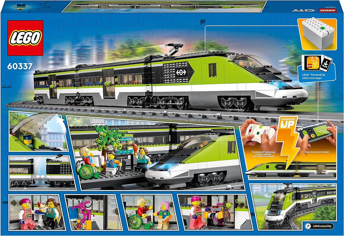 LEGO 60337 Conjunto de trem de passageiros City Express, brinquedo com controle remoto, 7 anos ou mais