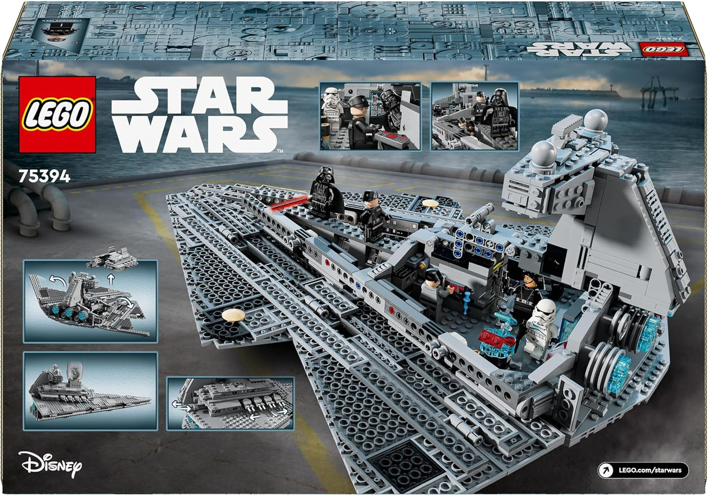 LEGO Star Wars Imperial Star Destroyer Brinquedo de construção de nave estelar, colecionável Um conjunto New Hope inclui uma minifigura do personagem Darth Vader, presente de aniversário para crianças, meninos e meninas com mais de 10 anos