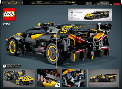 LEGO Conjunto de construção de modelo de carro de corrida Technic Bugatti Bolide, brinquedos de engenharia de corrida, kit de construção de veículo esportivo icônico colecionável para crianças de 9 anos ou mais, meninos e meninas 42151