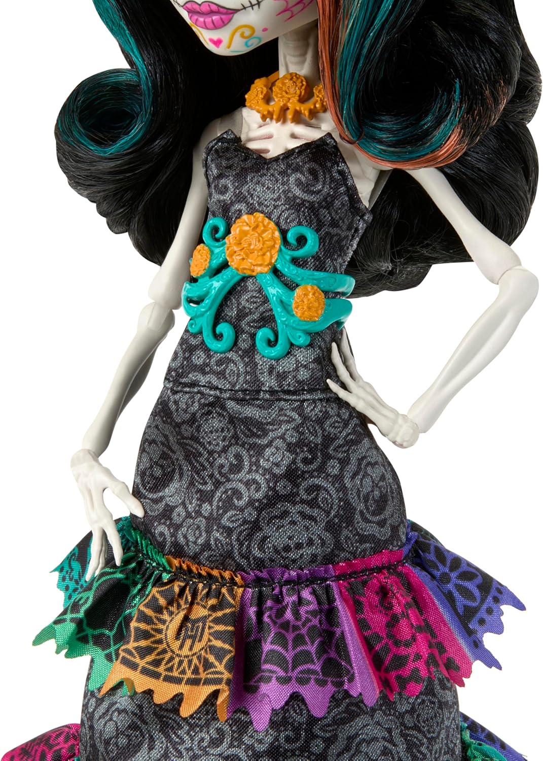 Monster High Boneca, Skelita Calaveras Día De Muertos 2024 Howliday colecionável com chapéu La Catrina, vestido Papel Picado e embalagem exibível, HXH99