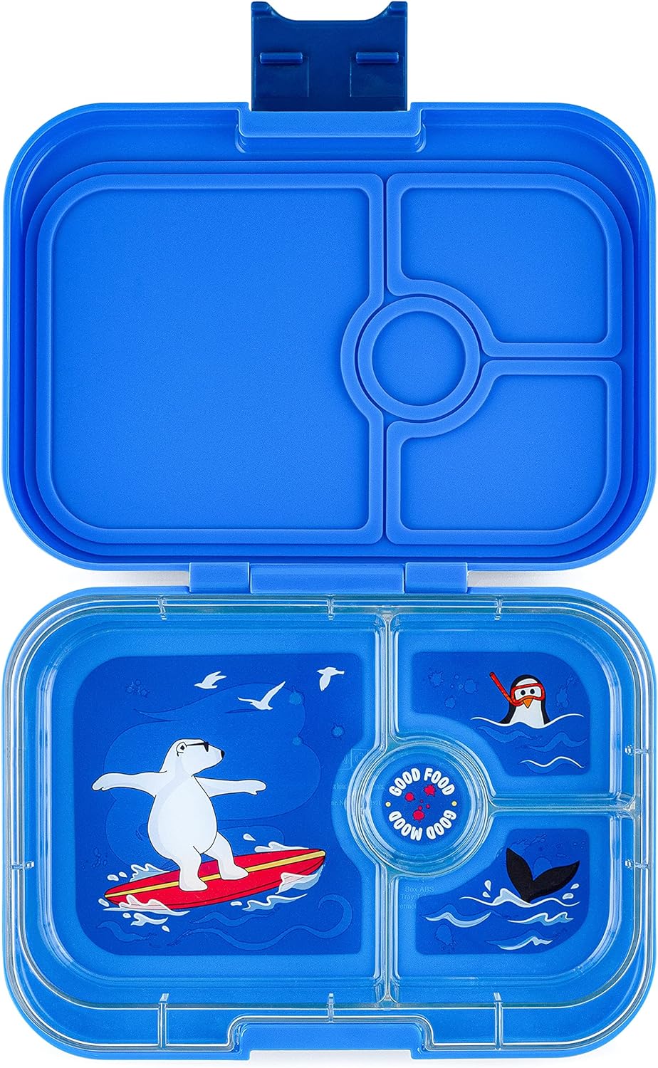 Yumbox Recipiente de lancheira Bento à prova de vazamentos Panino para crianças e adultos (azul surf (bandeja de urso polar))