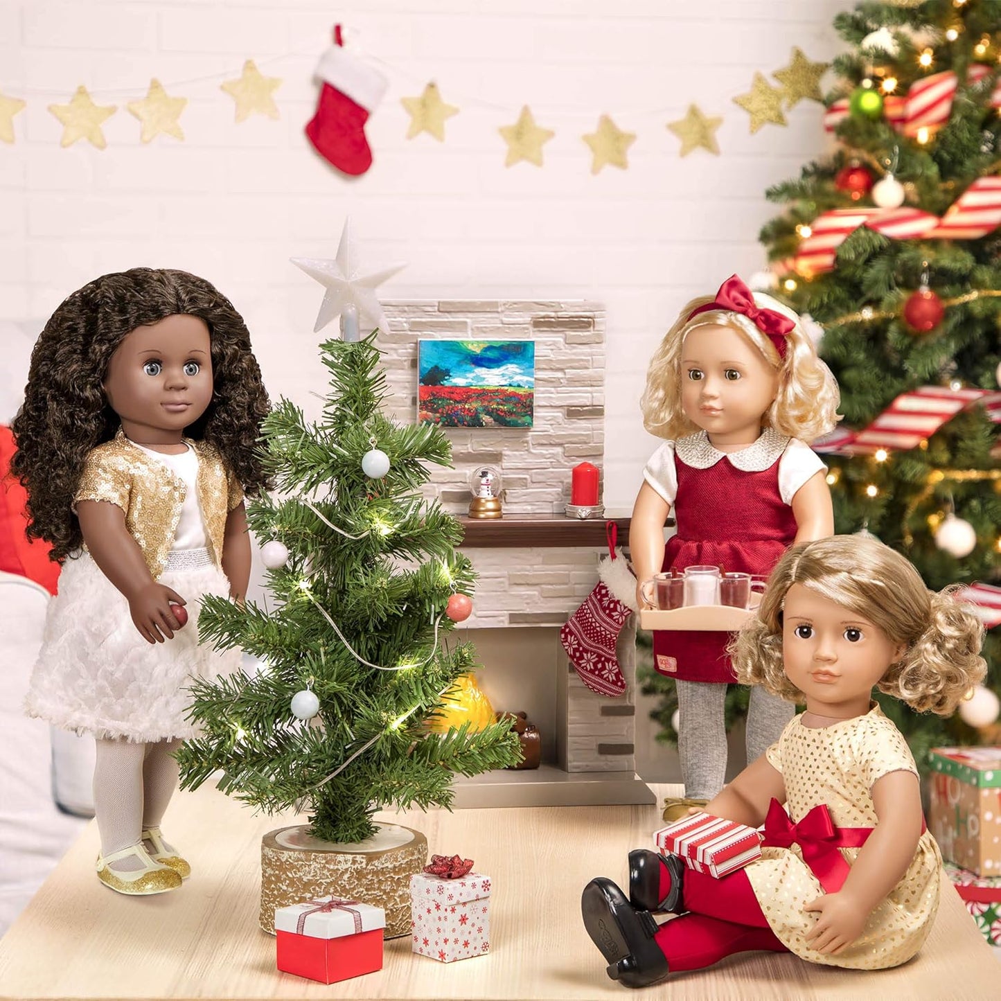 Our Generation BD31250C1Z vestido Noelle de 46 cm e arco-boneca de brinquedo de Natal de luxo e acessórios para crianças de 3 anos ou mais