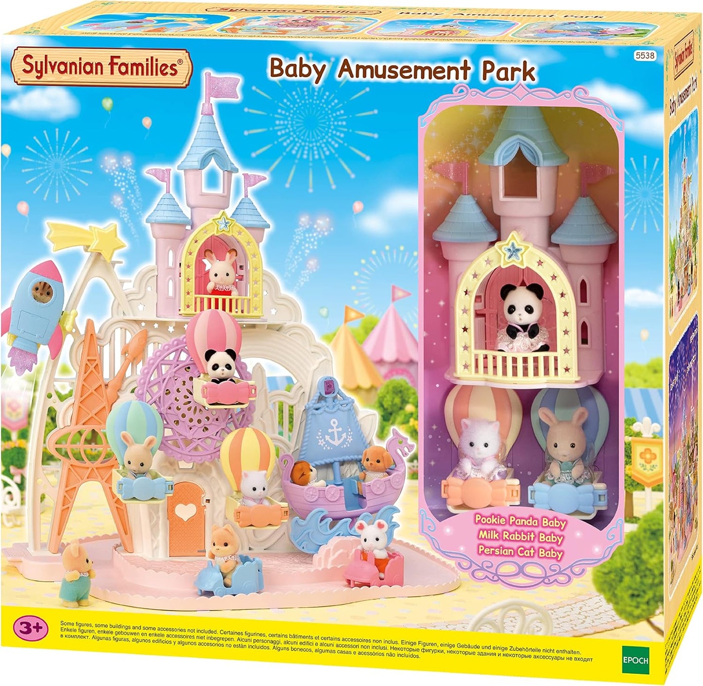 Sylvanian Families 5538 Baby Amusement Park - Conjuntos de brinquedos para casa de bonecas e 5539 Baby Star Carousel - Conjuntos de brinquedos para casa de bonecas