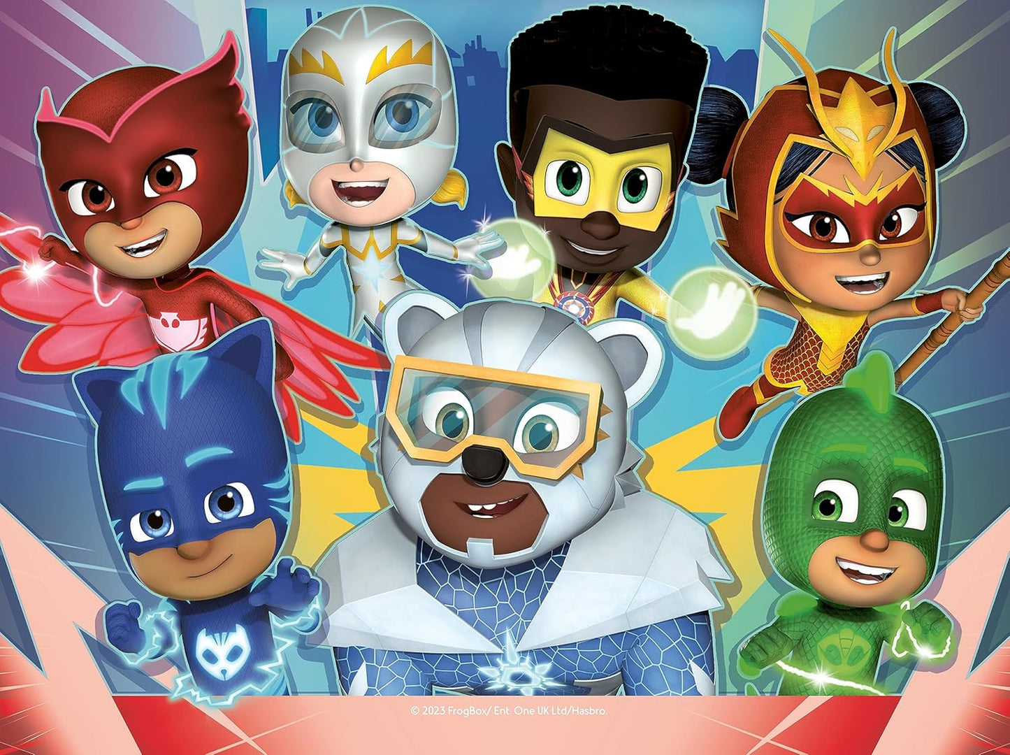 PJ Masks Ravensburger quebra-cabeças para crianças de 3 anos a mais - 4 em uma caixa (12, 16, 20, 24 peças)