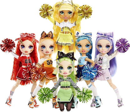 Rainbow High Boneca da moda Cheer - Roupas de luxo, boneca de pompons e líder de torcida - Poppy Rowan, série de bonecas da moda com tema laranja - para meninas a partir de 6 anos