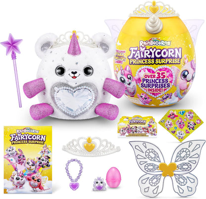 Rainbocorns Fairycorn Princess Série 6 Gemmie, o Urso Polar - Pelúcia Colecionável - Surpresas Mágicas da Princesa Fada, Animal de Pelúcia Cuddle, Adesivos