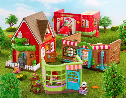 Li'l Woodzeez WZ6730Z Playset – Conjunto de restaurante Pass-The-Pasta com comida e móveis – Brinquedos e presentes para crianças a partir de 3 anos