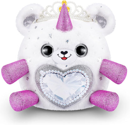 Rainbocorns Fairycorn Princess Série 6 Gemmie, o Urso Polar - Pelúcia Colecionável - Surpresas Mágicas da Princesa Fada, Animal de Pelúcia Cuddle, Adesivos