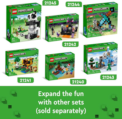 LEGO 21241 Minecraft The Bee Cottage Brinquedo de construção com casa edificável, fazenda, bebê zumbi e figuras de animais, ideia de presente de aniversário para meninos e meninas