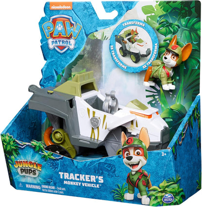 Paw Patrol Jungle Pups, vehículo de mono rastreador, camión de juguete con figura de acción coleccionable, juguetes para niños y niñas de 3 años en adelante