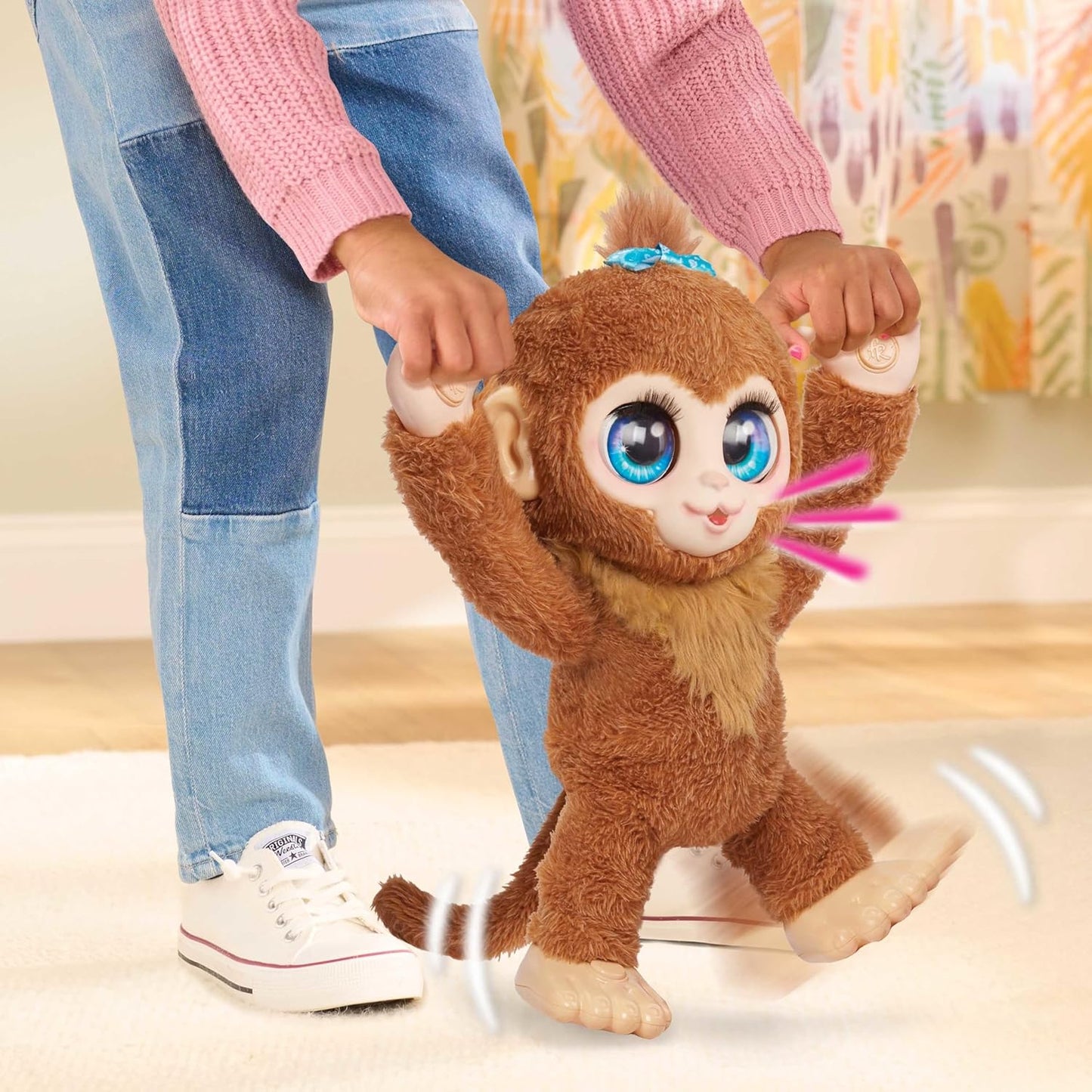 Just Play furReal Peanut, o brinquedo interativo do macaco brincalhão, pelúcia realista com mais de 100 reações, bicho de pelúcia grande de 15 polegadas, brinquedos infantis para maiores de 4 anos