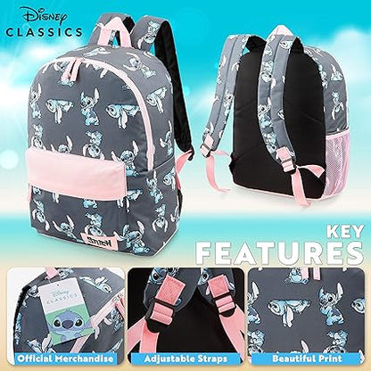 Disney Mochila para meninas, mochilas escolares Stitch para meninas