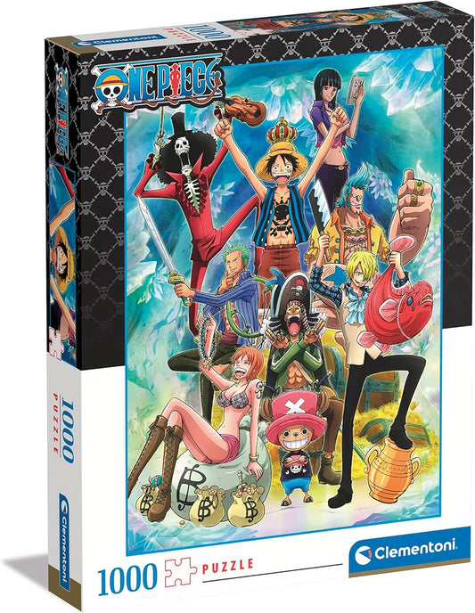 Clementoni - 39725 - Quebra-cabeça Anime One Piece - Quebra-cabeça 1000 peças, quebra-cabeça para adultos - Fabricado na Itália