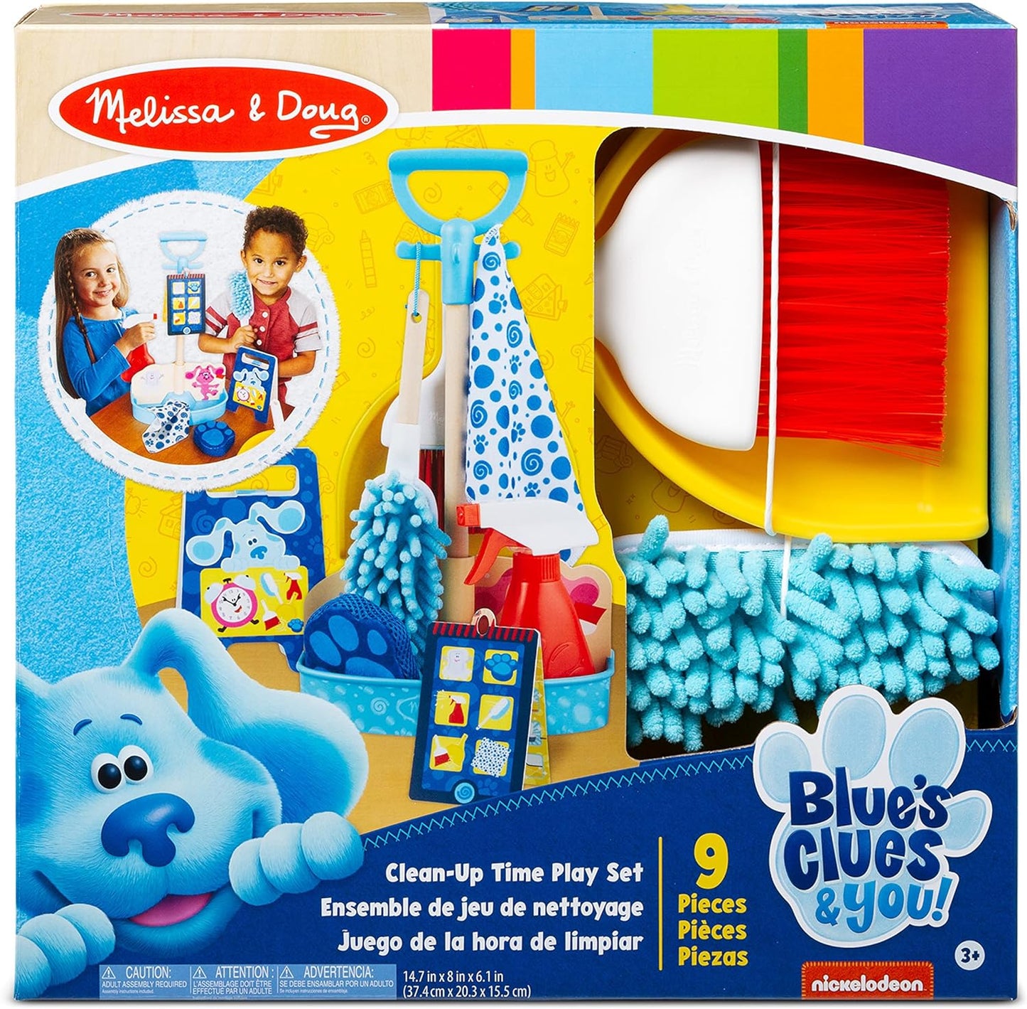 Melissa & Doug As pistas de Blue e você! Conjunto de jogos para tempo de limpeza | Brinquedo de dramatização para crianças | Limpeza de brinquedos para crianças | 3 e superiores | Presente para meninos ou meninas