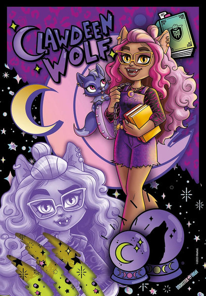 Clementoni 28183 Monster High Clawdeen Wolf-150 peças, Jigsaw Kids 7 anos, quebra-cabeça de desenho animado, feito na Itália, multicolorido