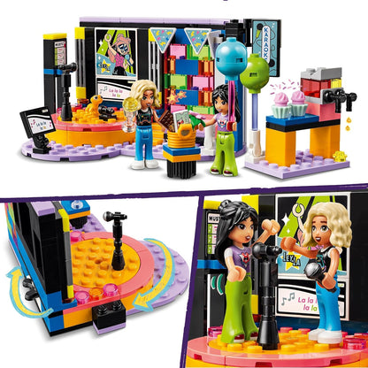 LEGO Conjunto de festa musical de karaokê Friends, brinquedo musical para meninas, meninos e crianças de 6 anos ou mais que amam cantar, finja brincar com personagens de miniboneca Nova e Liann, além de microfones, ideia de presente 42610