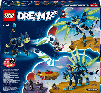 LEGO DREAMZzz Zoey e Zian, o gato-coruja, brinquedo animal para crianças, meninos e meninas de mais de 9 anos, conjunto de figuras de criaturas míticas com animais de fantasia, minifiguras de Cooper e Night Hunter, presente de aniversário 71476