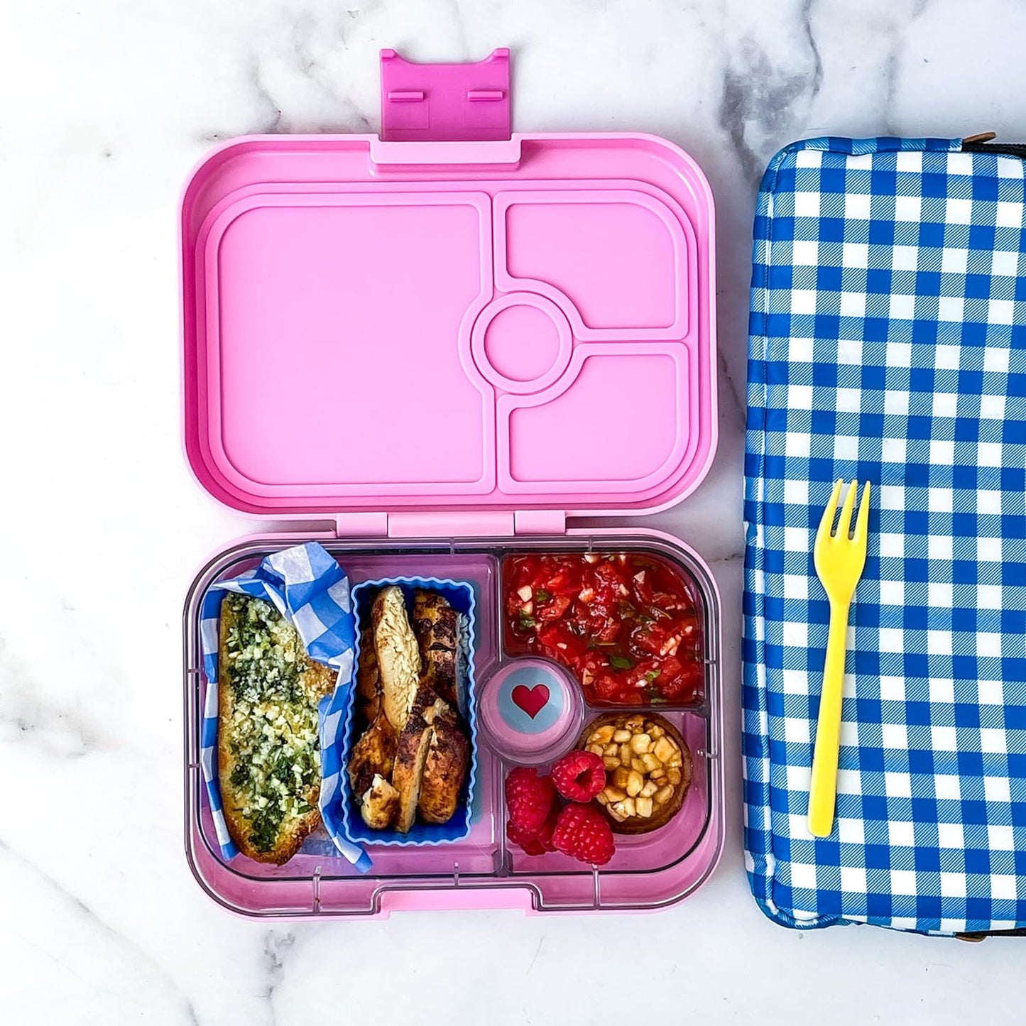 Yumbox Recipiente de lancheira Bento à prova de vazamentos Panino para crianças e adultos (azul surf (bandeja de urso polar))