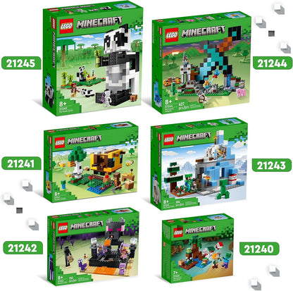 LEGO Minecraft The End Arena, conjunto de jogos de batalha jogador contra jogador, brinquedos de ação para crianças, meninos e meninas com mais de 8 anos, com figuras de Lava, Ender Dragon e Enderman