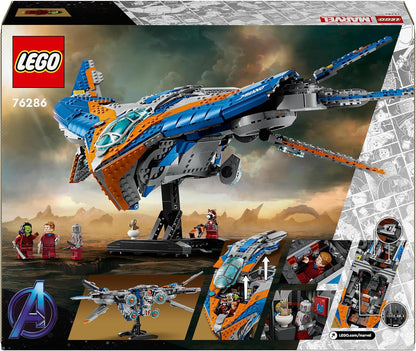 LEGO Marvel Guardiões da Galáxia: o brinquedo da nave espacial edificável Milano, conjunto com 4 minifiguras de super-heróis, incluindo foguete, além de uma figura do bebê Groot, presente dos Vingadores para meninos, meninas e adolescentes