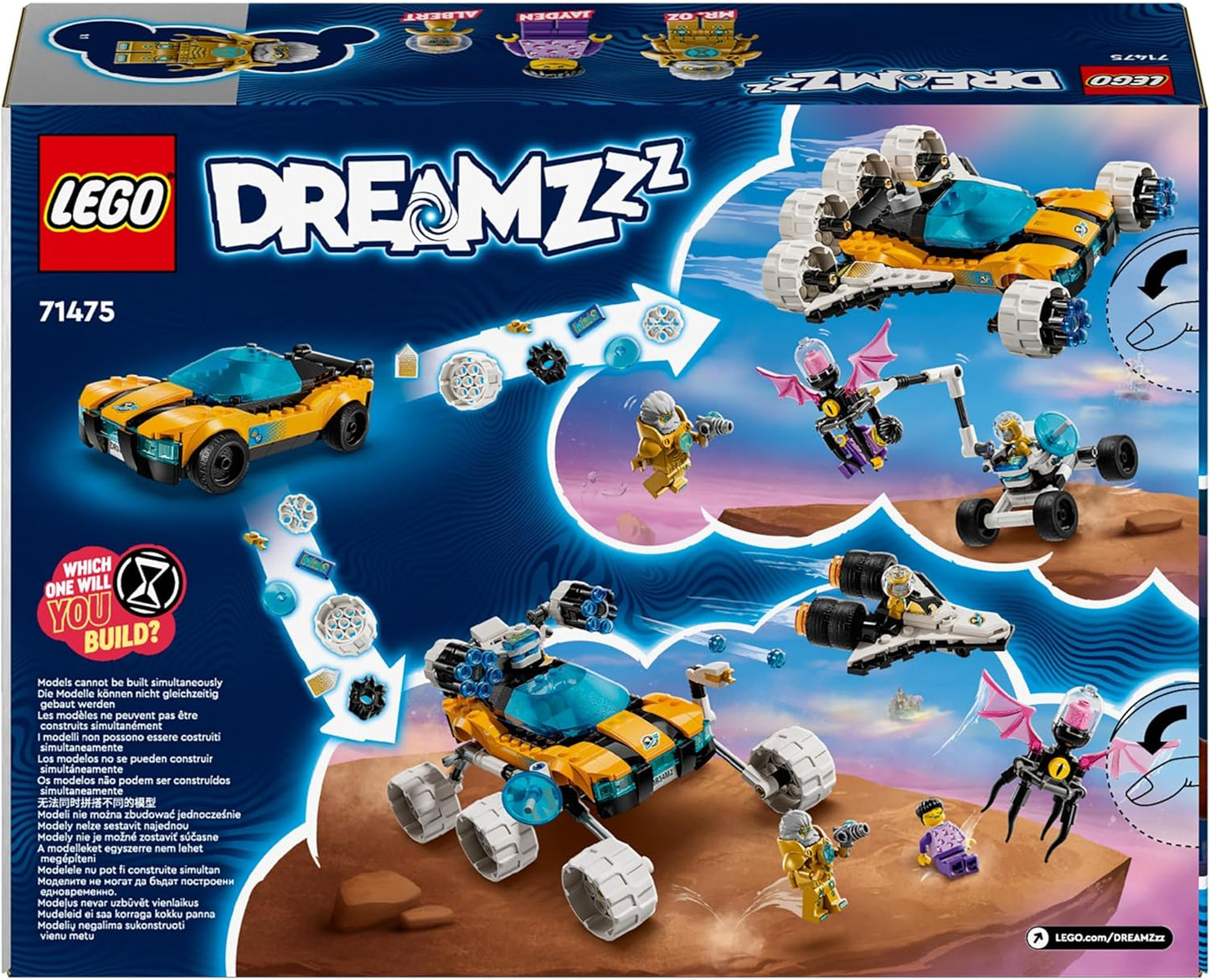 LEGO DREAMZzz Brinquedo de carro espacial do Sr. Oz para modelo de ônibus espacial, brinquedos de construção de veículos para meninos, meninas e crianças a partir de 8 anos, inclui minifiguras do Sr. Oz, Albert e Jayden, presentes de aniversário