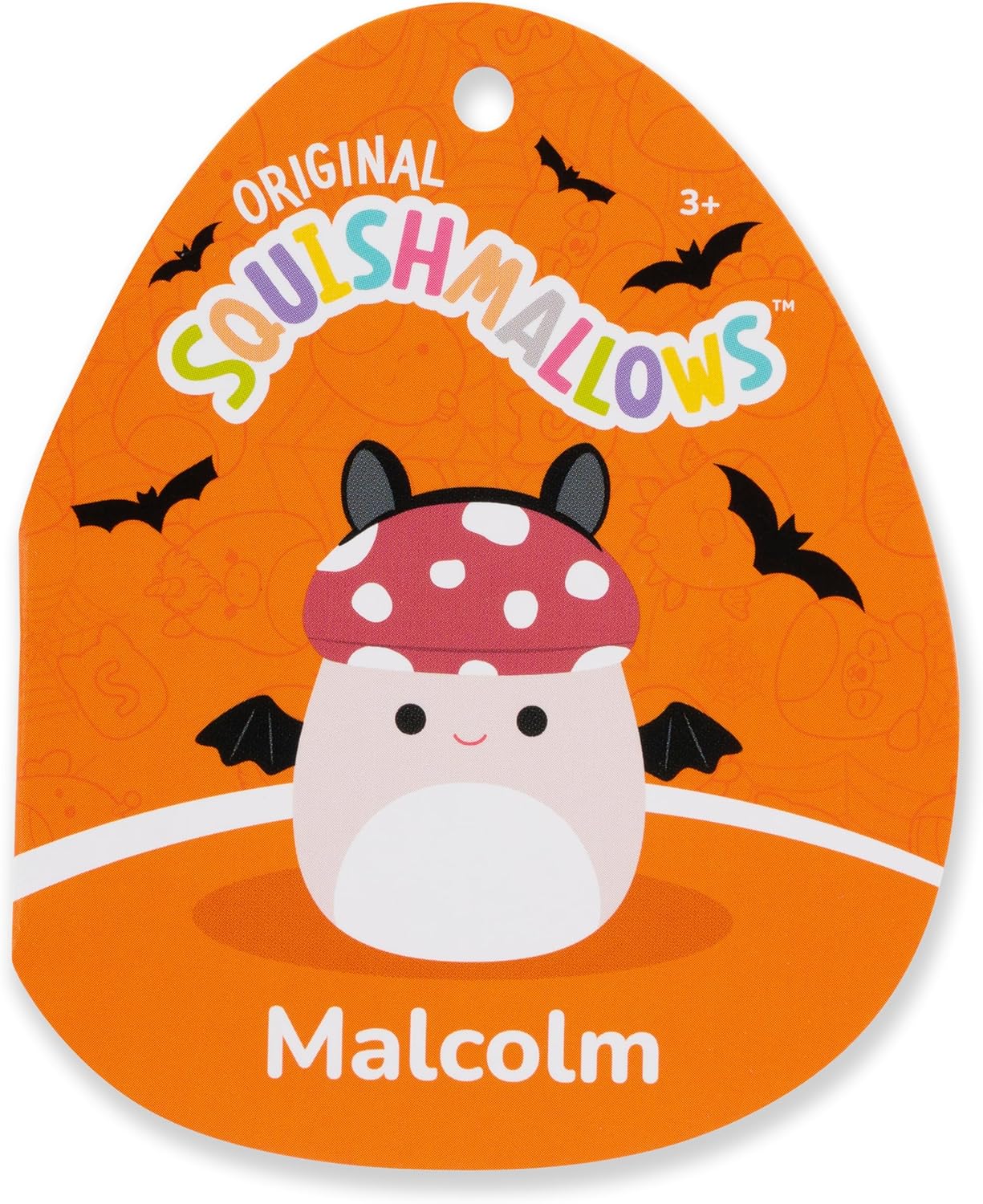 Squishmallows Original 5 polegadas Halloween 4-Pack - Gabin Pumpkin Axolotl, Fitzy Goblin Holding Latte, Malcolm Bat Mushroom, Ms. K Purple Clown - Official Jazwares Plush (Little)