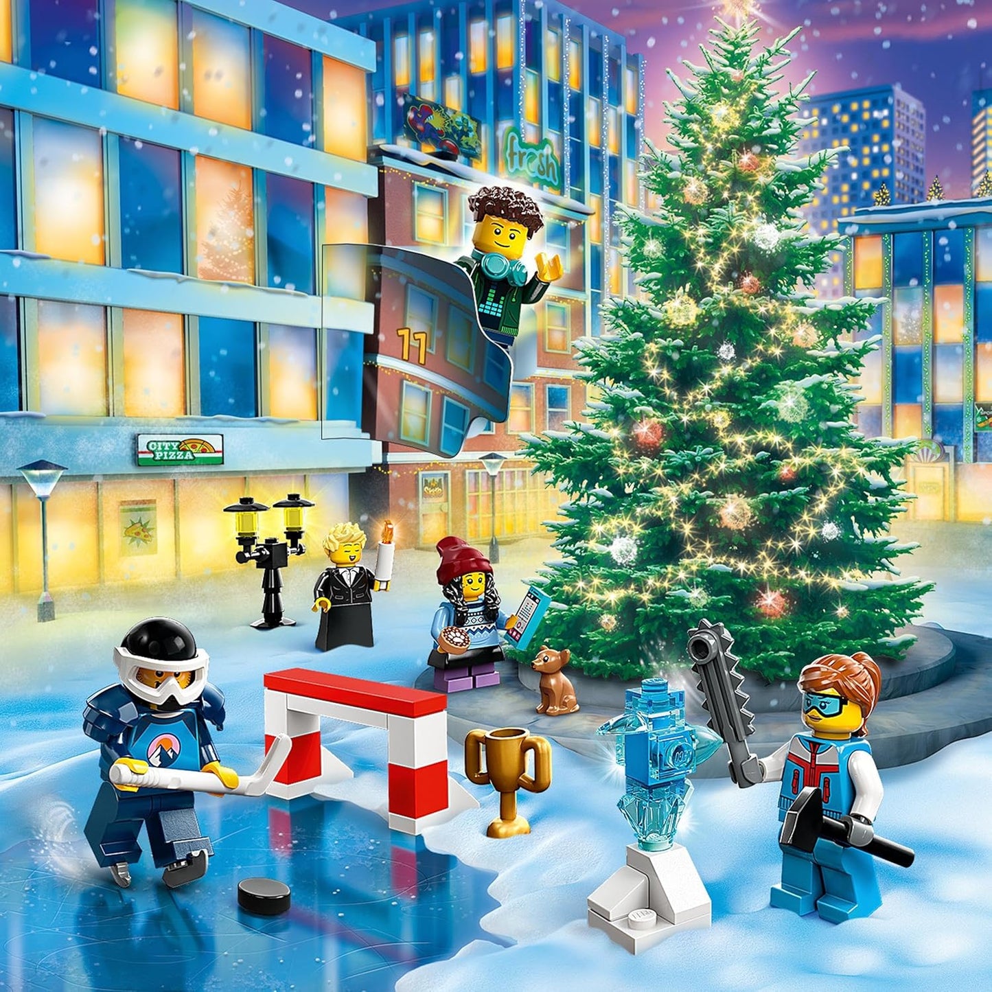 LEGO 60381 City Advent Calendar 2023 com 24 presentes incl. Figuras de Papai Noel e Renas, além de tapete de jogo Winter Wonderland, presente de contagem regressiva de Natal para crianças, meninos e meninas