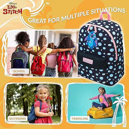 Disney Mochila para meninas, mochilas escolares Stitch para meninas