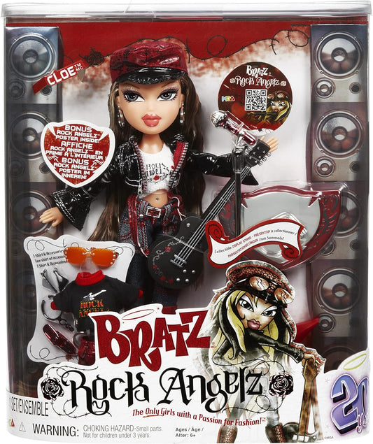 Bratz 577782EUC Rock Angelz 20 Yearz Edição especial Fashion Doll-CLOE-Inclui guitarra, roupas, acessórios, pôster e muito mais-Relançamento favorito dos fãs-Colecionável-para colecionadores e crianças com mais de 6 anos