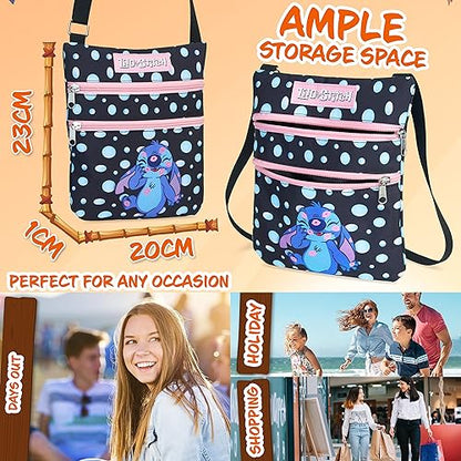 Disney Stitch Bag para meninas, Lilo e Stitch Bolsa tiracolo