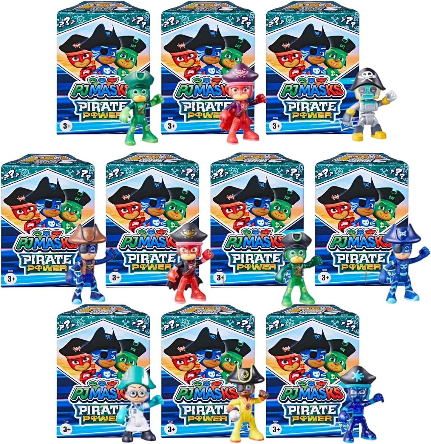 PJ Masks Bonecos articulados e acessórios Conjuntos de caixas cegas - (Conjunto completo de poder pirata)