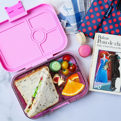 Yumbox Recipiente de lancheira Bento à prova de vazamentos Panino para crianças e adultos (azul surf (bandeja de urso polar))